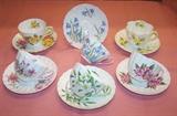 Six Shelley bone china cups and saucers