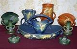 Roseville Freesia pottery, all excellent