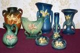 Roseville Zephyr Lily pottery, all excellent