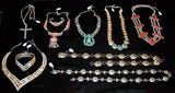 Vintage Southwestern Indian Zuni & Navajo lady's necklaces and concho belts