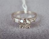 Platinum diamond engagement ring, size 7 1/2, with current appraisal