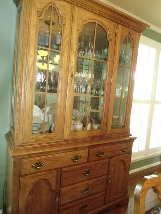 Large Oak Hutch...Lots of Great Storage and display for crystal/china....Come find your DEAL.