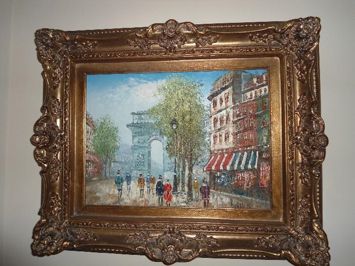 Beautiful ornate framed oil....signed/numbered, etc... lots of GREAT pieces to dedorate your home or to purchsase for upcoming Christmas Gifts...Come SAVE  $$$$$$...
