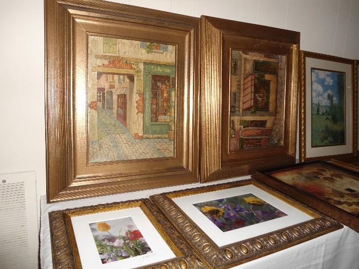 Long tables full of ornate framed artwork...Great for upcoming Christmas Gifts or Birthday Gifts..Many with original Tags..