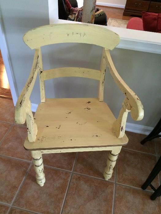 pair of painted and distressed chairs