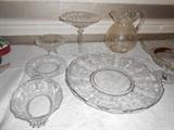 Rosepoint crystal serving pieces