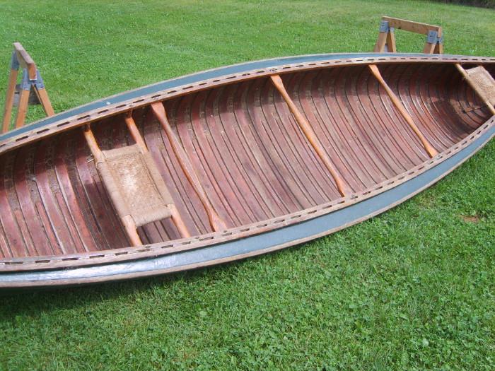 1905 Old Town canoe in need of restoration