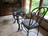 GLASS TOP TABLE AND 4 CHAIRS
