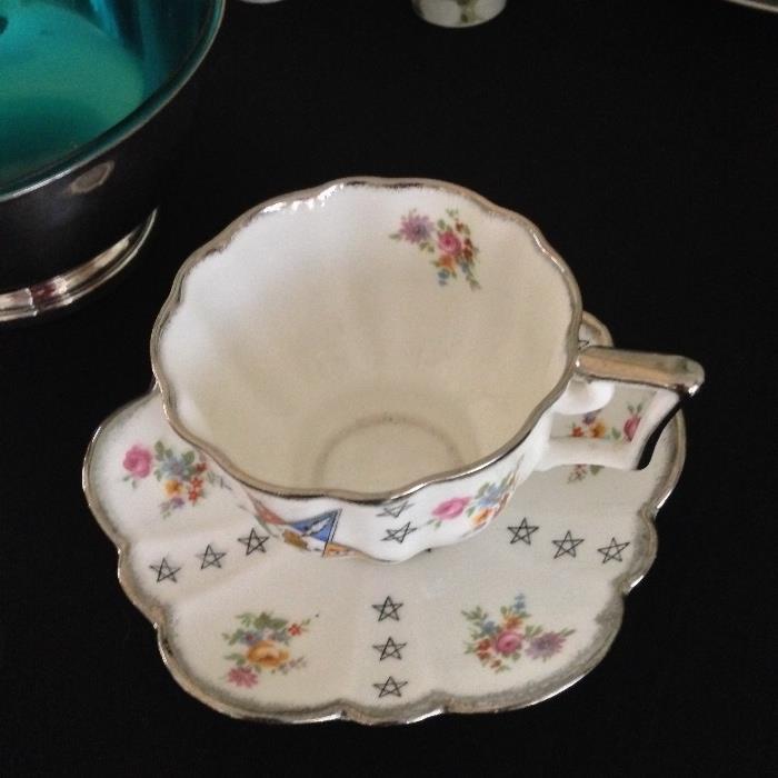 Order of the Eastern Star Bone China Tea Cup and Saucer Salisbury England
