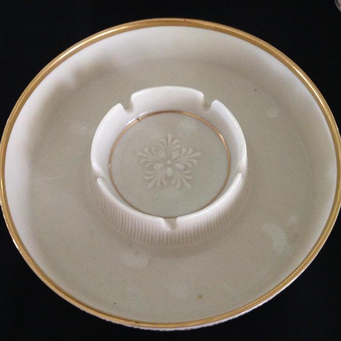 Lenox footed ashtray with snowflake