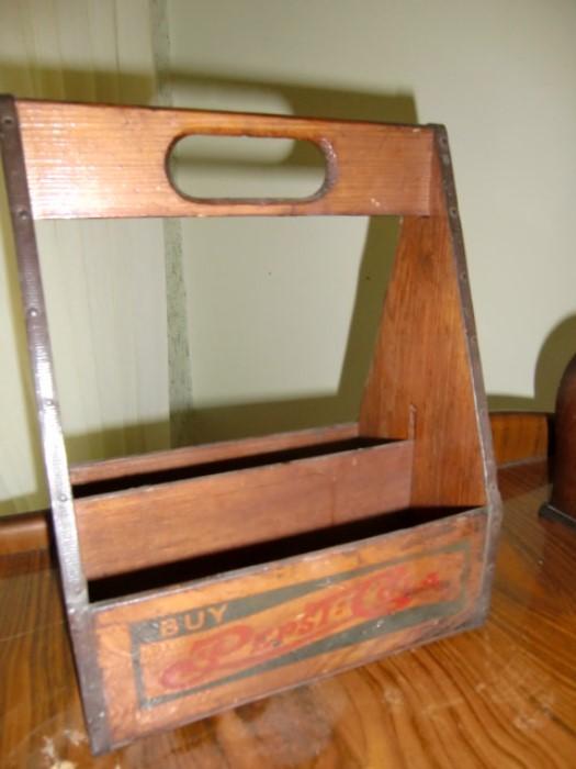 antique wood 6 pack Pepsi carrier