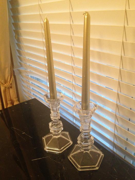 Cut glass candle sticks