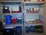 Coolers, Food Items, Shelving