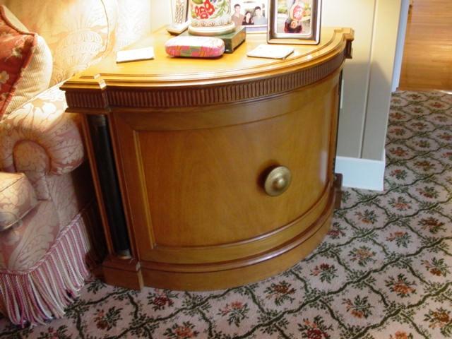 One of two corner end tables.