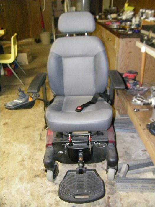 Motorized wheelchair, needs battery.