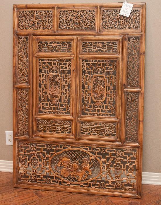 Chinese Cut-through window panel. Center section opens inward.