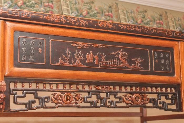 Chinese Wedding Bed - Top Center Detail