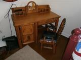 hand carved desk & chair from Aspen Colorado