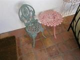 vintage cast iron childrens' table & chair