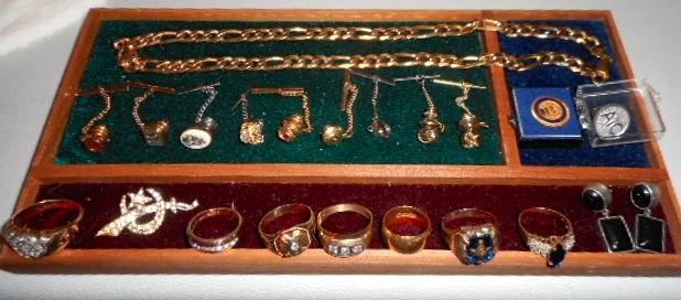 Masons rings,Shriners rings,Gold necklaces,tie pins