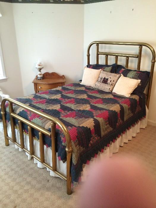 Vintage antique fullsize and twin brass beds