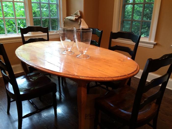 Kitchen farm table and 6 chairs
