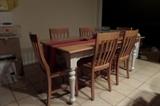 FARM TABLE 6'X3'  6 CHAIRS