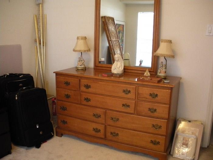 Maple dresser with matching nightstand