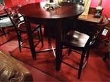3 PC WOOD BISTRO SET, TABLE AND 2 CHAIRS