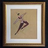 ORIGINAL ERTE PAINTING CIRCA 1950