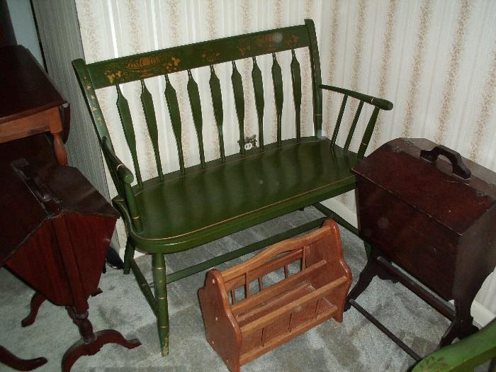 Hitchcock Style Bench, Rocker and Chair 