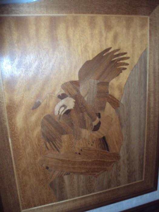 Wood Inlay Eagle