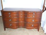 ANTIQUE MAHOGANY-DIXIE-9 DRAWER DRESSER