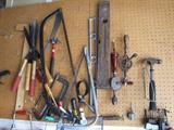 ASSORTED TOOLS IN GARAGE