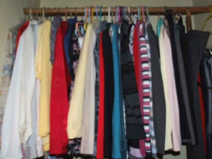 HUGE COLLECTION OF WOMENS CLOTHING. VINTAGE, NEWER PIECES, SHOES, HATS, SHOES, BELTS.