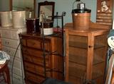 China Cabinet, vintage crocks and dressers