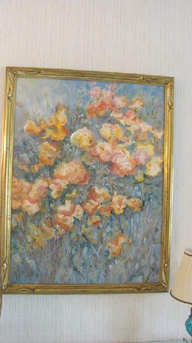 Large D. Wishenski signed Floral painting