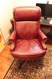 Leather Swivel Rolling Desk Chair