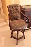 Swivel Upholstered Bar Chair - 1 of 2