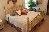 King Brass Bed w/ Complimentary King Size Mattresses - Detail