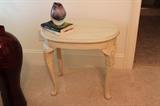 White Oval Side Table