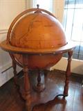 Globe with wooden floor stand