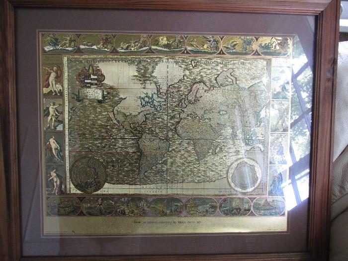 World map in frame