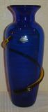 Signed Blenko cobalt vase
