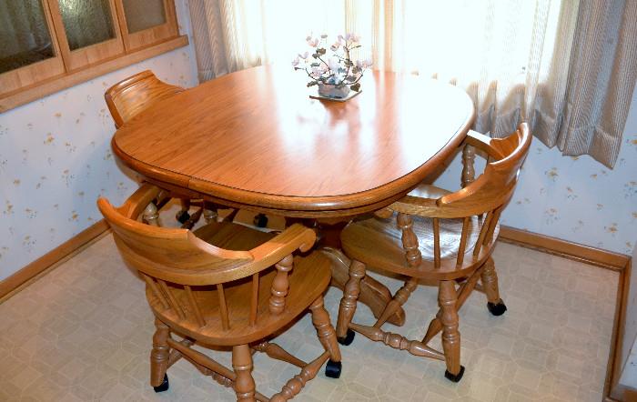 Perfect Oak Dinette with Four Chairs
