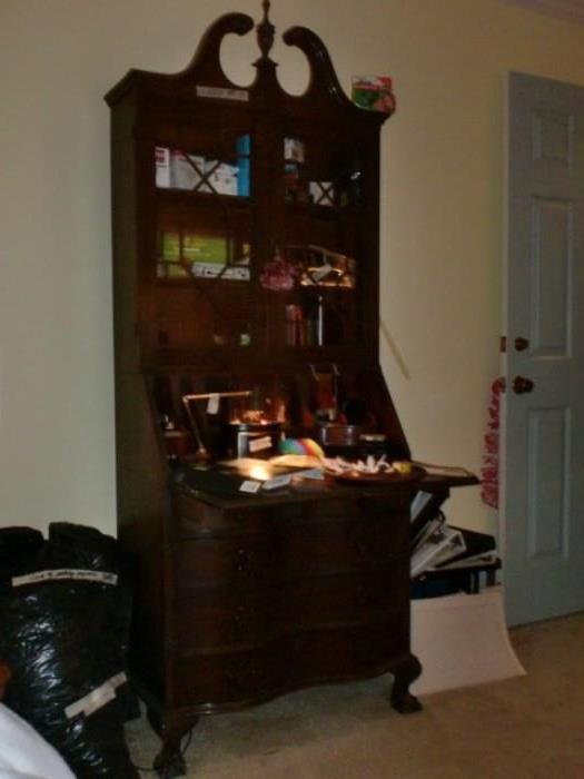 mahogany secretary bookcase vintage
