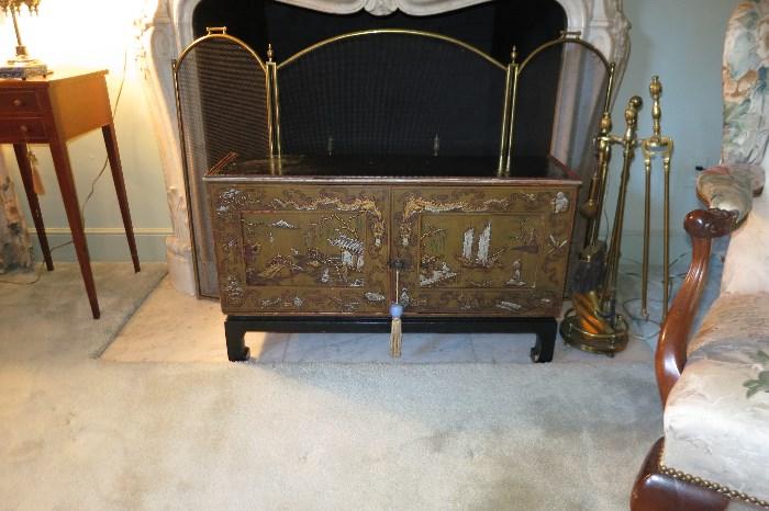 Low Chinese Lacquer Chest