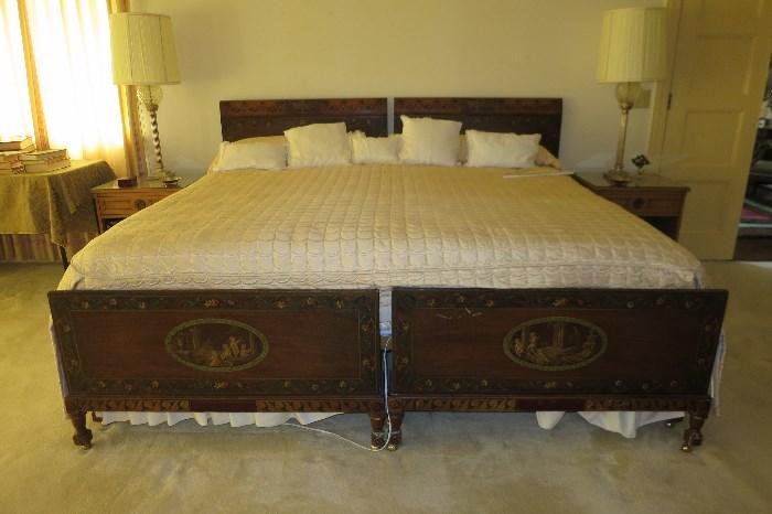 Twin Beds, used together as a King