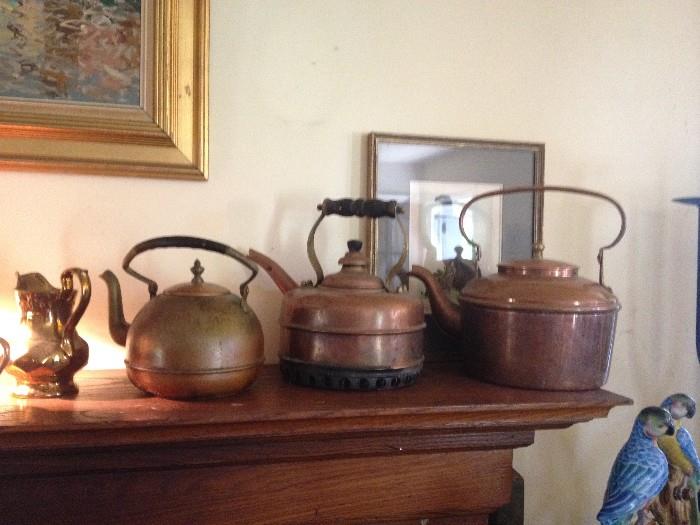 Antique Copper Tea Pots