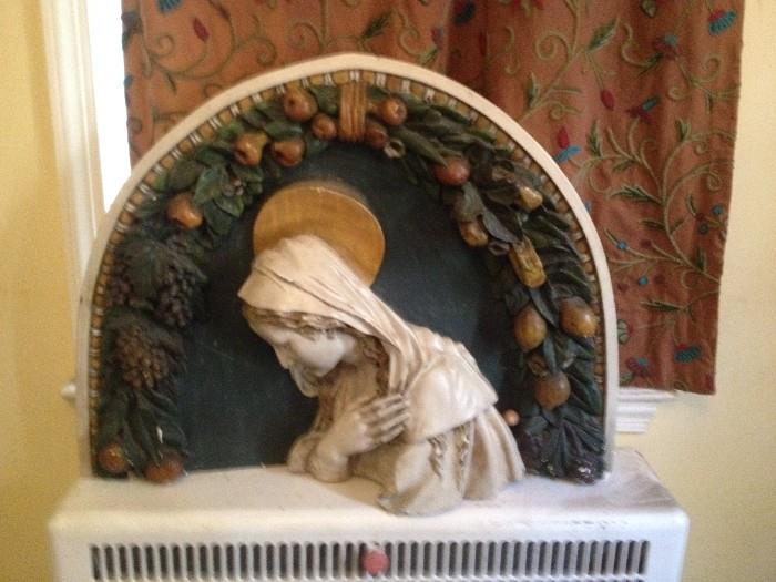 Antique Italian Carving of Mary